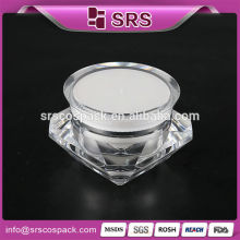 Clear plastic cosmetic jars , luxury cosmetic 15g 30g 50g acrylic diamond shaped transparent jar